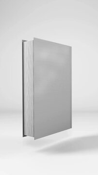 Book with white covers rotating on itself, Video in vertical format