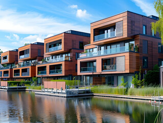 Obraz premium New luxury residential buildings, stylish office building, Premium Apartments and flat building, City building