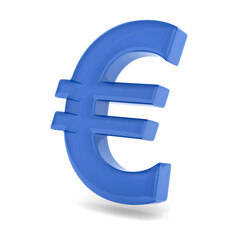 glass symbol euro on white background. Isolated 3D illustration