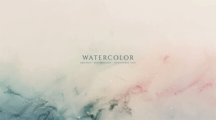 Abstract horizontal watercolor background. Neutral light colored empty space background illustration