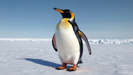 Fototapeta premium penguin on the snow