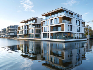 Obraz premium New luxury residential buildings, stylish office building, Premium Apartments and flat building, City building