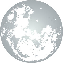 Full Moon Vector, Illustration of a Radiant Full Moon, Detailed Silver Moon Vector Art, Night Sky Element, Laser Cut File