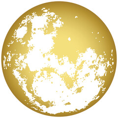 Golden Full Moon Vector Illustration, Moon Vector Art, Detailed Illustration, Realistic Isolated Planet, Gold Satellite Laser Cut File 