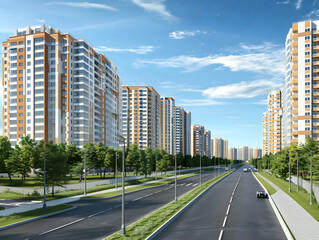 Obraz premium New luxury residential buildings, stylish office building, Premium Apartments and flat building, City building