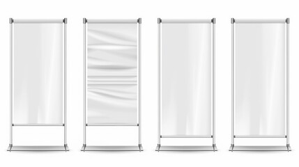 Blank roll-up banners for exhibitions and advertising displays