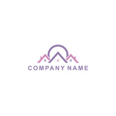 real-estate logo design with soft color