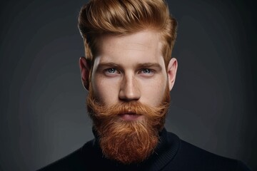 Handsome man with stylish beard and modern haircut