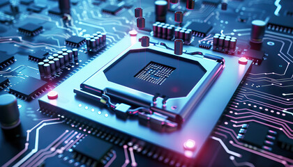 CPUs are the silent jugglers of digital tasks, multitasking with seamless efficiency: Illustrate a CPU juggling multiple tasks, symbolizing its ability to handle complex computations and operations