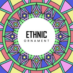 Ethnic floral ornament background with frame for teks template