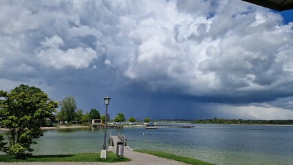 Chiemsee, Gewitter, Gewitterwolken, sommergewitter, schlechtwetter, Regenwolken, regen, 