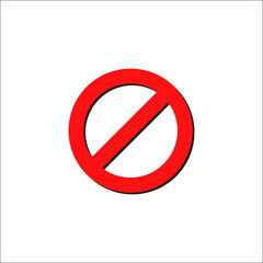 Isolated Vector Red Prohibition Sign No Entry Warning Icon