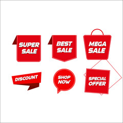 Special Discount Sale Badge Templates for Big Sales on White Background