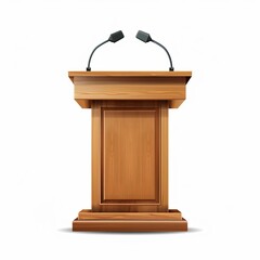 Speech stand icon, podium and microphone in conference room, speaker tribune, lecture stand