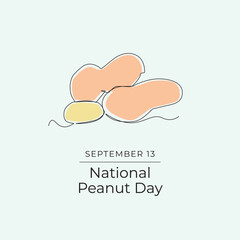 National Peanut Day. Line art design. Good for celebration template usage. Continuous line eps 10. 