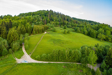 Beskid Sądecki, wiosna, widok z drona © Maciej G. Szling