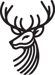 new style deer head animal silhouette like the logo  vector