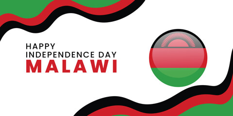 Malawi happy independence day template vector