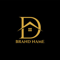 D letter real estate logo