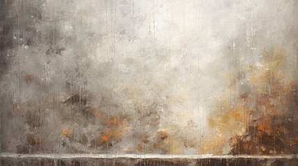 Obraz premium Abstract textured painting with a blend of earthy brown, orange, and gray tones, creating a rustic and atmospheric background.