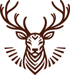 new style deer head animal silhouette like the logo  vector