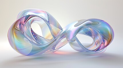 Abstract glass shape, dark background design, 3d render