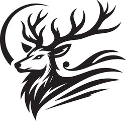 new style deer head animal silhouette like the logo  vector