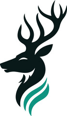 new style deer head animal silhouette like the logo  vector
