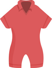 Red jumpsuit with short sleeves, perfect for athletes practicing sports