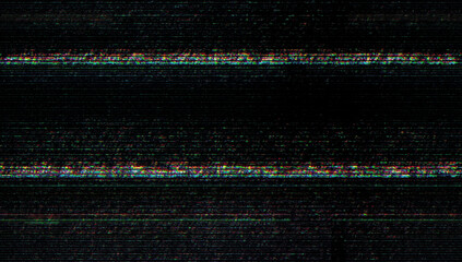 Digital errors on the screen. Colorful stripes noisy television screen