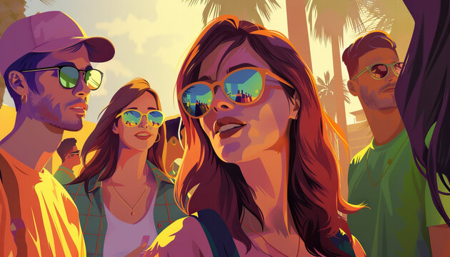 Millennials are the experience enthusiasts, valuing experiences over possessions: Visualize a group of millennials traveling and trying new activities