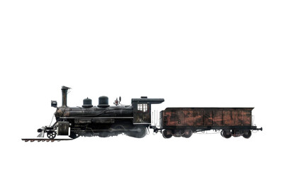 Train Smoke Stack on white background