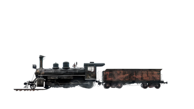 Train Smoke Stack on white background