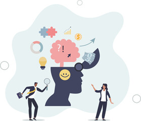 Genius and smart scientist with bright and talented mind.Academical knowledge brain with creative skills .flat design.illustration with people.