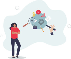 Effective and productive scientific framework for new assumption confirmation .flat design.illustration with people.