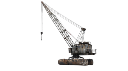 Building crane on transparent background
