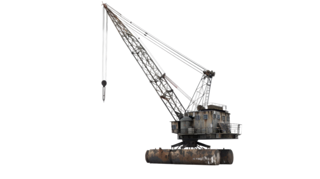 Building crane on transparent background