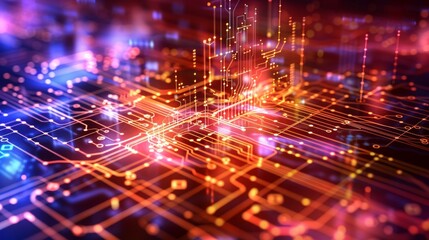 Fototapeta premium Circuit board technology background. 3d rendering abctract circuit board