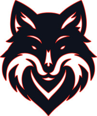  fox head animal silhouette like the logo linner vector