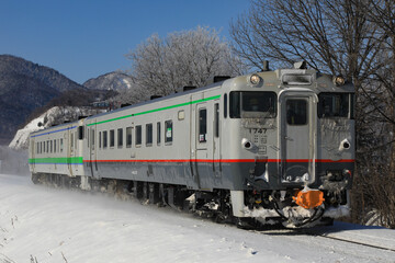 Fototapeta premium JR北海道 キハ40系（宗谷線急行気動車風塗色）