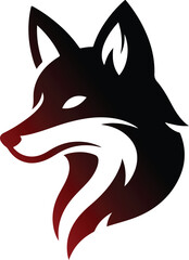  fox head animal silhouette like the logo linner vector