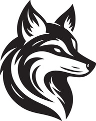  fox head animal silhouette like the logo linner vector