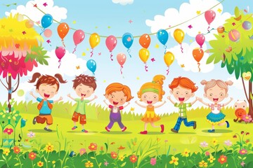 Fototapeta premium Illustration for children's event, child event