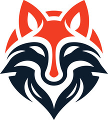  fox head animal silhouette like the logo linner vector