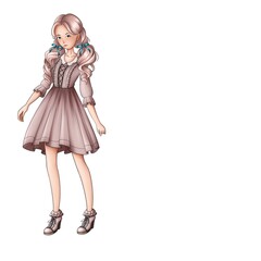 girl in a pink dress