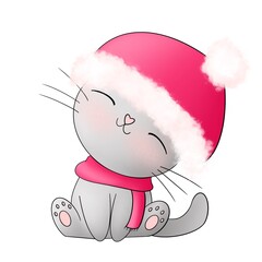 cat with santa hat © Frau