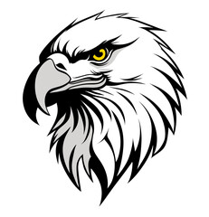 Majestic eagle head vector for logo or symbol black, emblem or mascot