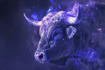 Stunning image of Taurus zodiac sign, featuring its symbolic bull and earthy elements in rich, vibrant colors.