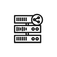 Collection of Web Hosting outline icons.