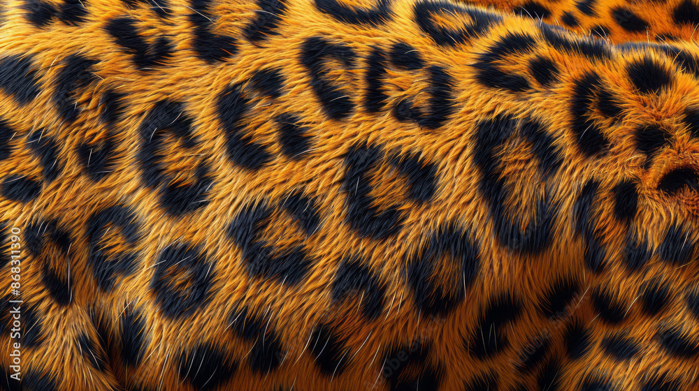 Sticker Leopard Print Texture in Black and Orange